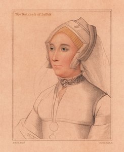 Catherine Brandon, vévodkyně ze Suffolku., 1812 (rytina) od Hans (after) Holbein the Younger