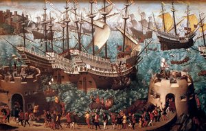 Nalodění Jindřicha VIII. (1491-1547) v Doveru na galion Henri Grace a Dieu” u příležitosti obchodu podepsaného s Francoisem I. (Camp du Drap d