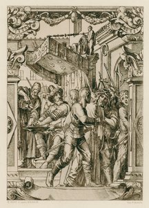 Ježíš Kristus, Pilát si myje ruce (rytina) od Hans (after) Holbein the Younger