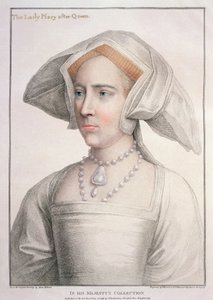 Mary Tudor (1516-58) vyryla Francesco Bartolozzi (1727-1815) (rytina) od Hans (after) Holbein the Younger