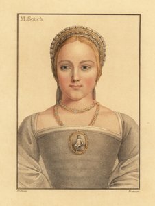 Mary Zouch, dáma čekající na Jane Seymour., 1812 (rytina) od Hans (after) Holbein the Younger