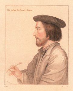 Nicholas Borbonius, latinský básník a učitel., 1812 (rytina) od Hans (after) Holbein the Younger