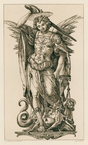 Saint Michael (rytina) od Hans (after) Holbein the Younger