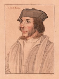Sir Thomas Elyot, anglický diplomat a učenec., 1812 (rytina) od Hans (after) Holbein the Younger