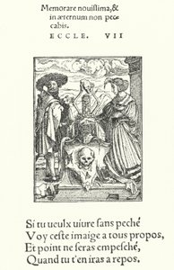 Alegorický znak smrti (rytina) od Hans (after) Holbein the Younger