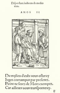 Zkorumpovaný soudce (rytina) od Hans (after) Holbein the Younger