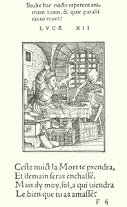Lakomec (rytina) od Hans (after) Holbein the Younger
