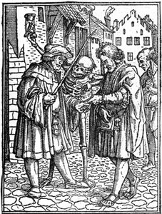 Falešná smrt Hanse Holbeina mladšího (1497-1543): právník (rytina) od Hans (after) Holbein the Younger