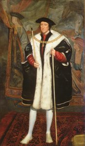 Thomas Howard, třetí vévoda z Norfolku, Nosí límec podvazku (olej na plátně) od Hans (after) Holbein the Younger