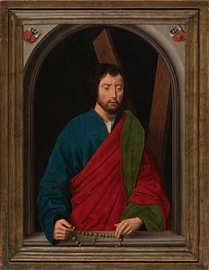 St. Andrew, asi 1491-1519 (olej na panelu) od Hans (after) Memling