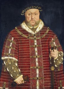 Henri VIII. - Portrét anglického krále Jindřicha VIII. par Holbein, Hans, mladší, Workshop of . Olej na dřevě, rozměr: 93x68 od Hans (school of) Holbein