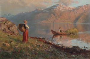 Datum u fjordu (olej na plátně)
