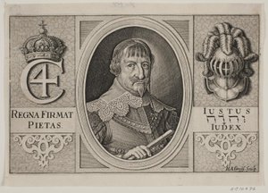 Kristián IV. Ilustrace pro Peder Vinstrup, "Dánský hornblower", 1644