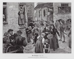 Žena na pranýři (rytina) od Hans Bachmann
