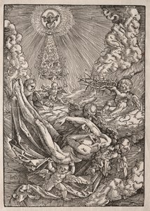 Kristus přenesený do nebe anděly od Hans Baldung