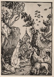 Svatý Jeroným v divočině. od Hans Baldung
