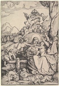 Panna a dítě s osmi anděly v krajině, 1511. od Hans Baldung