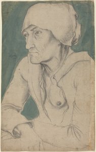 Polopostava staré ženy v čepci od Hans Baldung Grien