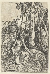 Svatý Jeroným jako kajícník na poušti od Hans Baldung Grien