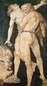 Héraklés a Antaeus od Hans Baldung Grien