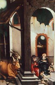Narození Páně, Hans Baldung (1484-1485 - 1545), panel od Hans Baldung Grien