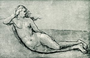 Ležící nymfa od Hans Baldung Grien