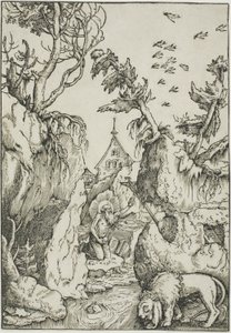 Svatý Jeroným v divočině od Hans Baldung Grien