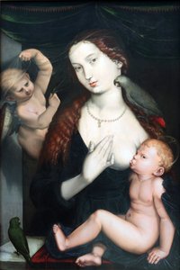 Madona s papoušky od Hans Baldung Grien