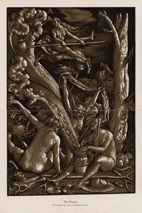 Čarodějnický sabat (dřevořez) od Hans Baldung Grien