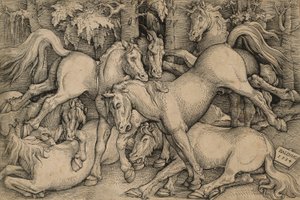 Boj divokých koní od Hans Baldung Grien