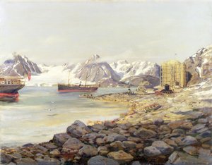 Lodě Andree Polar Expedition kotvily u balkónové stanice, Dane