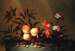Zátiší broskví a květin, 1641
