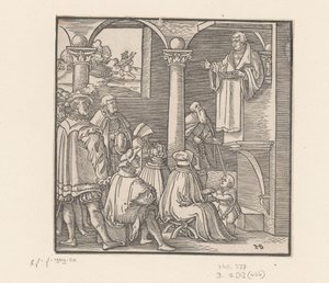 Martin Luther káže v kostele od Hans Brosamer