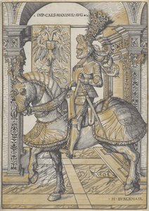 Jezdecký portrét císaře Maxmiliána I., 1508 od Hans Burgkmair