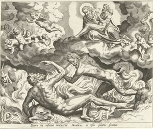 Lazar v nebi a boháč v pekle Historie Lazara a bohatého muže (název série) od Hans Collaert (I) (possibly)