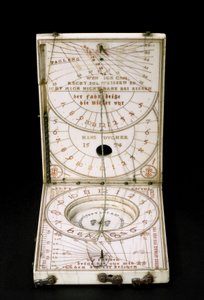 Sluneční hodiny tabletového kompasu, Norimberk, 1574 (viz také 259577-79) od Hans Ducher