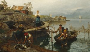 Po rybaření (domů z rybaření) od Hans Gude