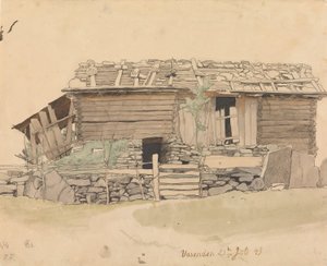 Stodola a lyžařský dvůr, Vassenden od Hans Gude
