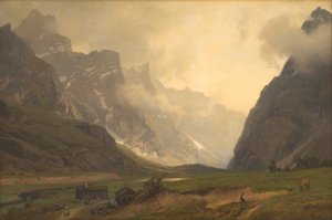 Troll Peaks v Romsdalenu: Úpatí Romsdalshornu vpravo