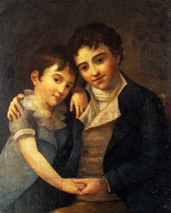 Portrét Franze Xavera Wolfganga (1791-1844) a Karla Thomase (1784-1858), synů Wolfganga Amadea Mozarta (1756-1791), maloval Hans Hansen (1769-1828)