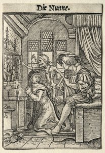 Tanec smrti: Jeptiška. od Hans Holbein