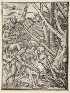 Tanec smrti: Adam Tilling the Earth. od Hans Holbein