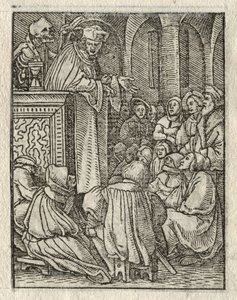 Tanec smrti: Kazatel, kněz. od Hans Holbein