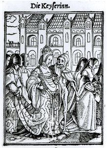 Smrt a císařovna, z „Tance smrti“, vyryl Hans Lutzelburger, kolem roku 1538 od Hans Holbein der Jüngere
