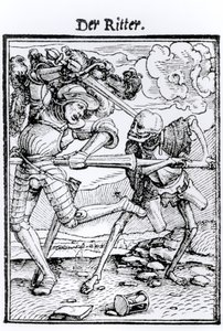 Smrt a rytíř, z „Tance smrti“, vyryl Hans Lutzelburger, kolem roku 1538 od Hans Holbein der Jüngere