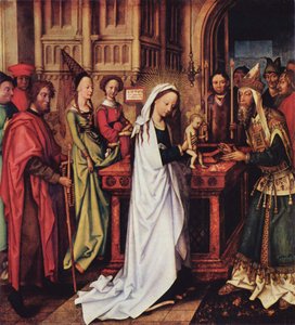 Německy: Darstellung Christi im Tempel Oltář dominikánů, levé vnitřní křídlo, spodní deska: Představení Krista v chrámu od Hans Holbein the Elder