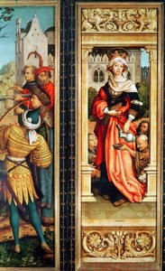 Svatá Alžběta Uherská (1207-31) pravý panel z Triptychu sv. Šebestiána, 1516