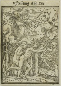 Adam a Eva vyhnáni z ráje od Hans Holbein the Younger