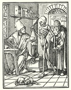 Smrt a lékař od Hans Holbein der Jüngere