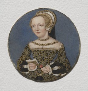 Lady Mary Howard, cca 1533 (wc na pergamenu) od Hans Holbein der Jüngere